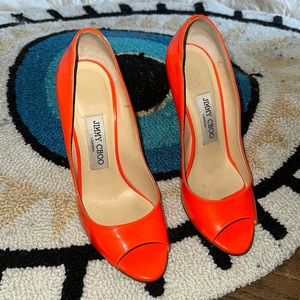 Jimmy Choo Biel Wedge, bright orange neon!